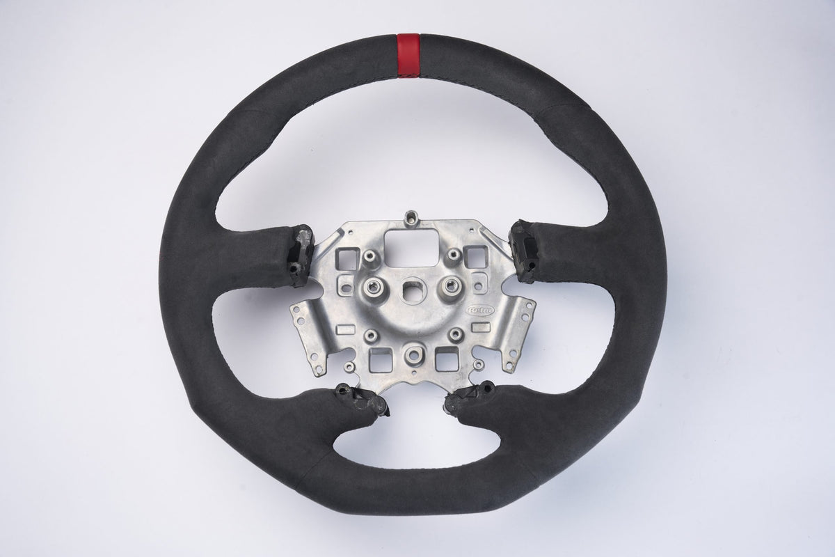 Retro Ford/FPV FG Falcon Steering Wheel – Alcantara With Red Center Marker Flat Bottom