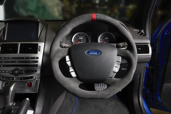 Retro Ford/FPV FG Falcon Steering Wheel – Alcantara With Red Center Marker Flat Bottom