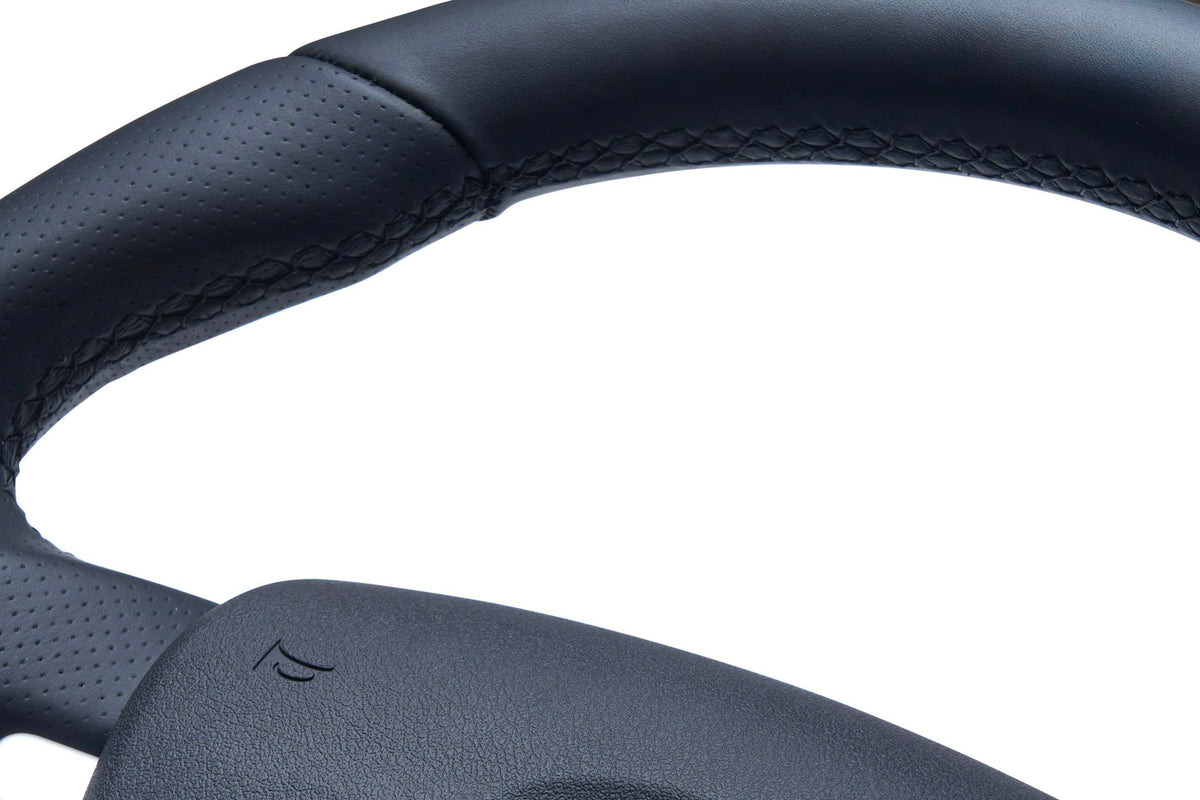 Retro Ford/FPV FG Falcon Steering Wheel – Black Leather Flat Bottom