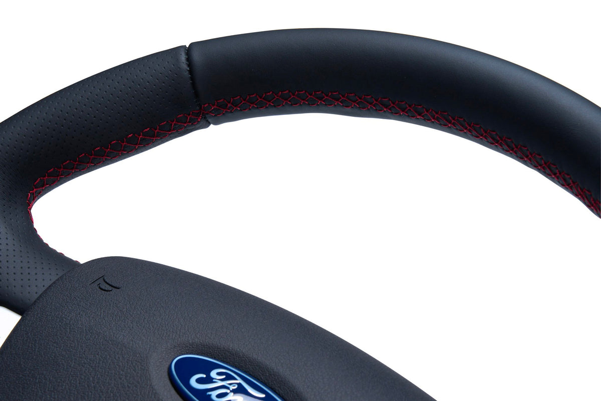 Retro Ford/FPV FG Falcon Steering Wheel – Black Leather Flat Bottom