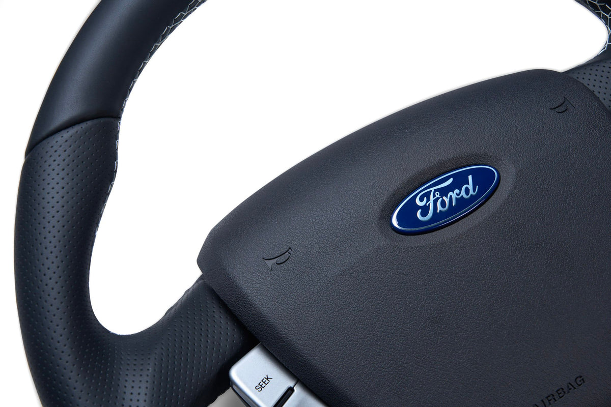 Retro Ford/FPV FG Falcon Steering Wheel – Black Leather Flat Bottom
