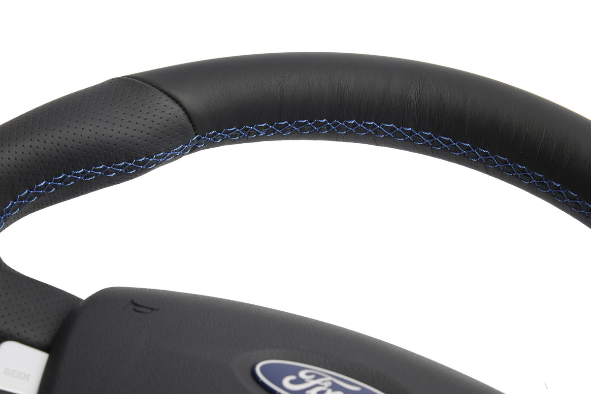 Retro Ford/FPV FG Falcon Steering Wheel – Black Leather Flat Bottom