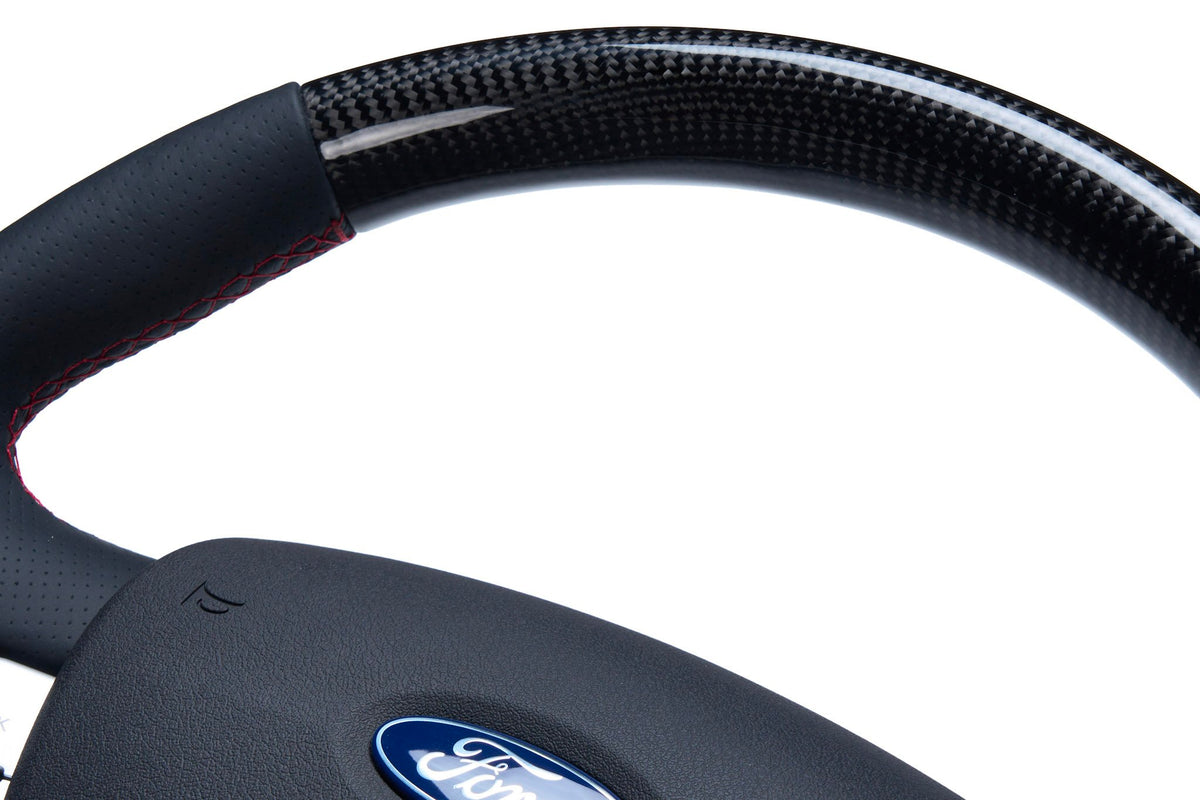 Retro Ford/FPV FG Falcon Steering Wheel – Black Leather Carbon Fibre OEM Style