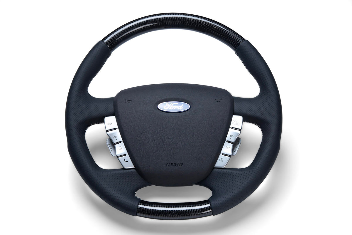 Retro Ford/FPV FG Falcon Steering Wheel – Black Leather Carbon Fibre OEM Style