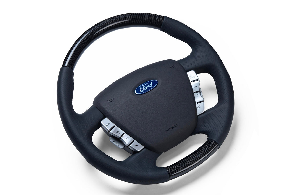 Retro Ford/FPV FG Falcon Steering Wheel – Black Leather Carbon Fibre OEM Style