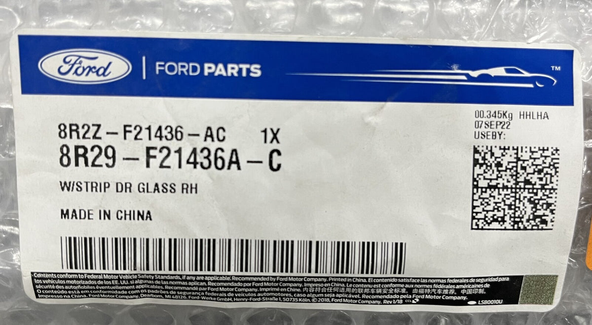 8R2ZF21436AC — Genuine Ford RH Door Glass Inner Weatherstrip