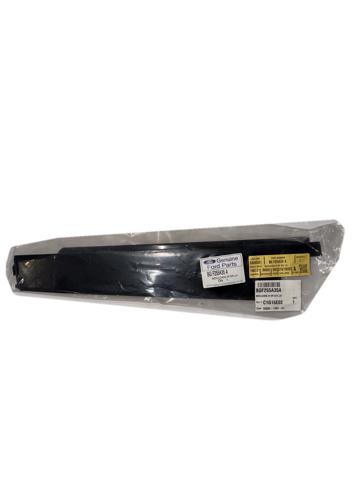 BGF255A35A — Genuine Ford Rear LH B-Pillar / Door Exterior Moulding