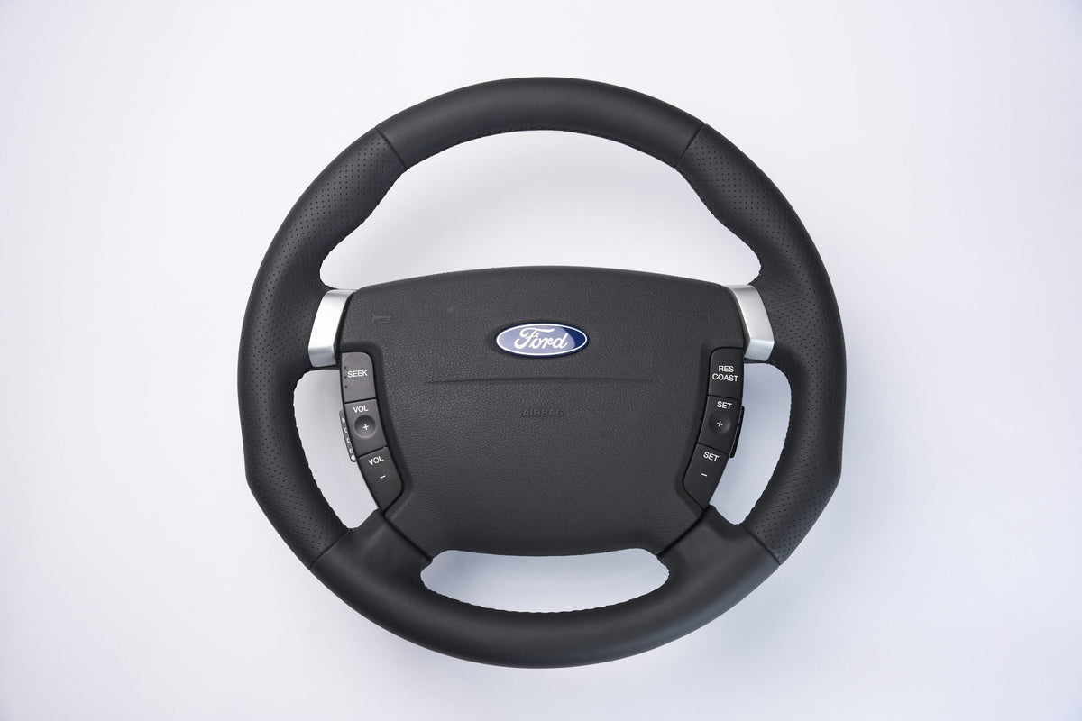 Ford FPV BA/BF Steering Wheel Black Leather Perforated Sides