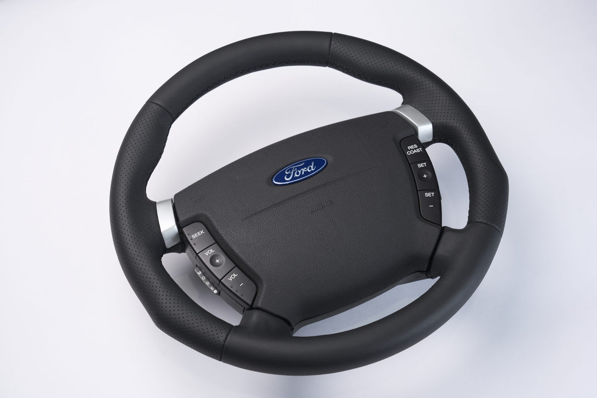 Ford FPV BA/BF Steering Wheel Black Leather Perforated Sides
