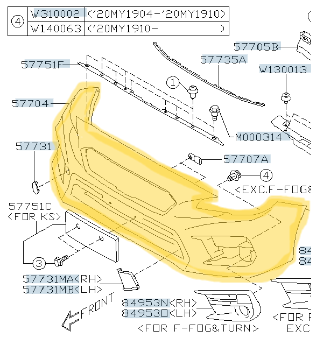 SU-57702VA100 – Genuine Subaru WRX Front Bumper MY18-21